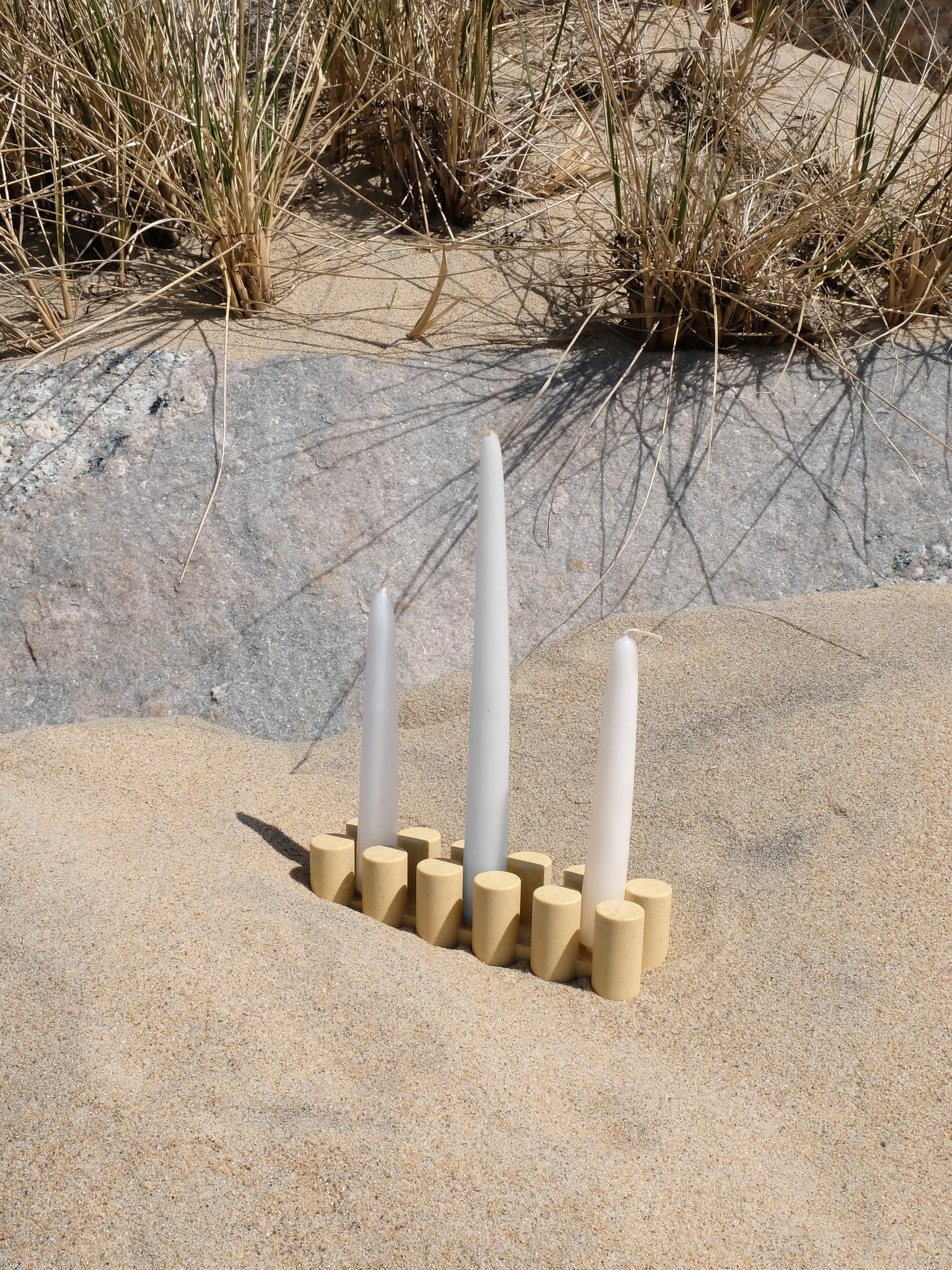 Large Natural Sand Candle Holder